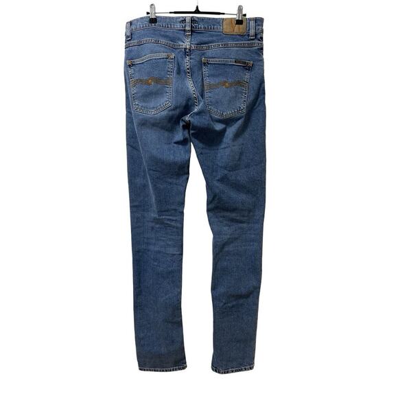 Nudie Jeans Men’s Lean Dean Straight Leg Jeans Size 32x34 Medium Wash Stretch - Picture 2 of 9